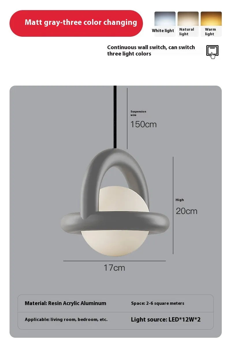 Danish designer pendant lamp in choice of colours with adjustable lighting for bedroom or living room