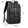Black Oxford cloth backpack with urban simplicity styling for business commuting