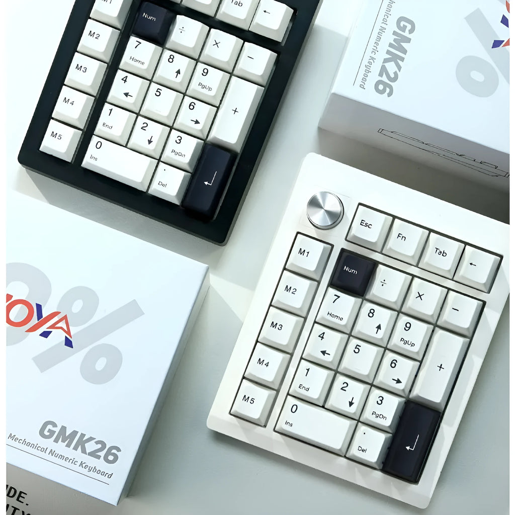 Wireless mechanical numeric keyboard with Bluetooth connectivity in black finish showing numeric keypad layout