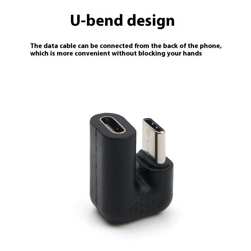 Plastic U-bend male to female adapter extension cable with four adapter pieces
