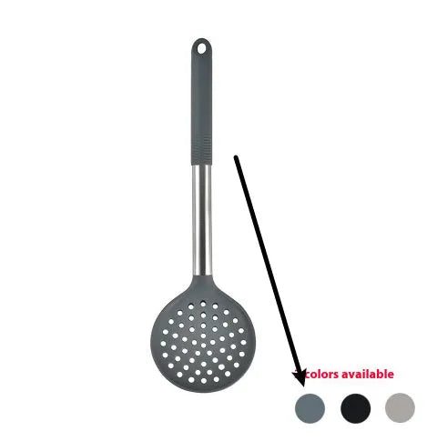 Black silicone 12-piece kitchen utensil set with rotating storage bucket including ladle, spatula, and food clip.