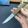 Folding fruit knife with stainless steel blade shown open, demonstrating 17cm total length