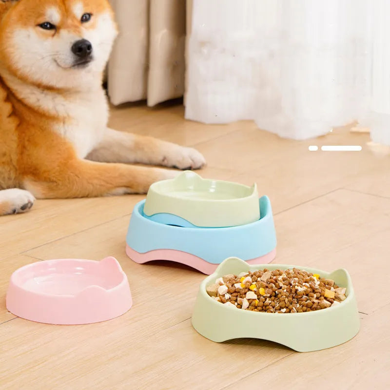 Ceramic dog slow feeder bowl with maze pattern in blue, green or pink colour options