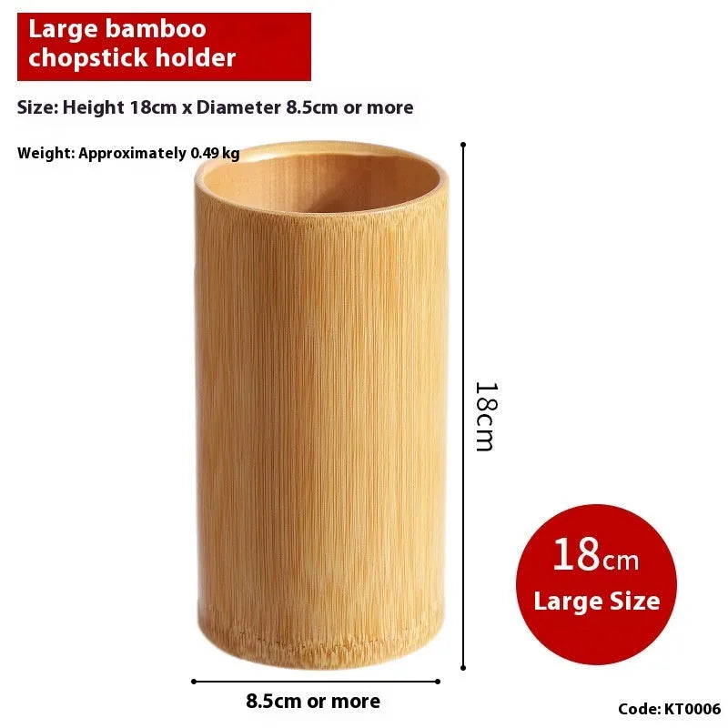 Portable bamboo chopstick holder tube in various sizes and creative designs.