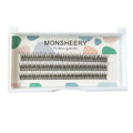 Black V-shaped fairy fishtail false eyelashes showing thick segment design in natural long style
