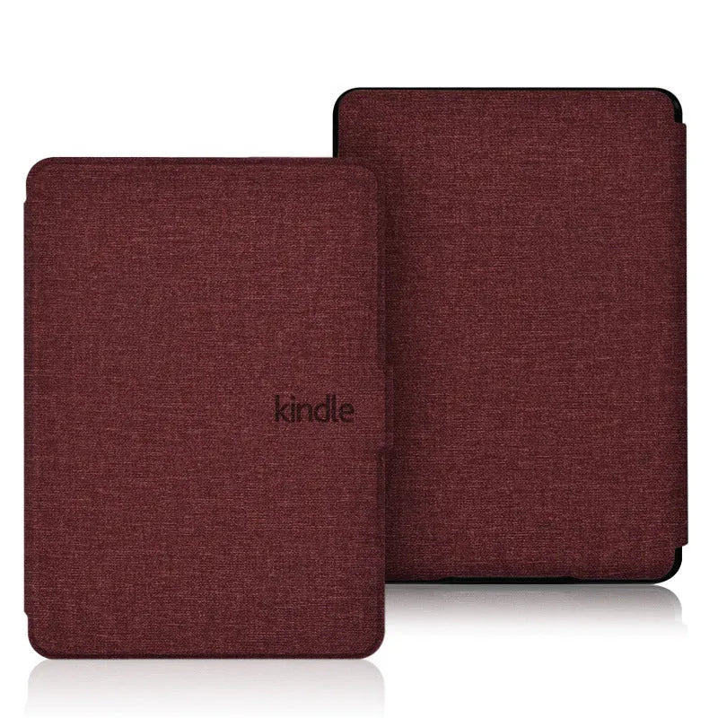 Youth version linen leather style protective hard shell case for Kindle Paperwhite with magnetic closure.