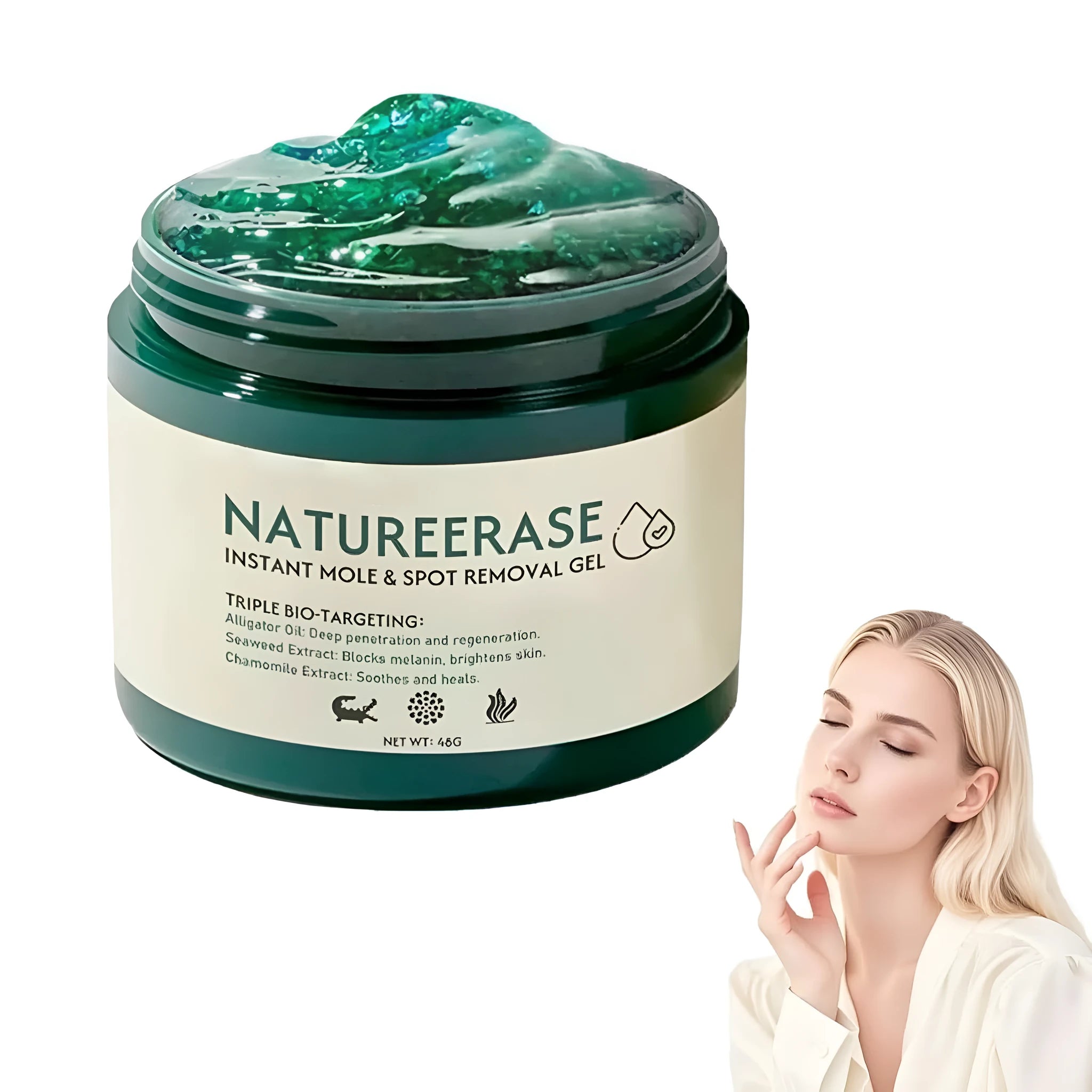 Natureerase Instant Mole Spot Removal Gel 45g tube for hydrating spot treatment