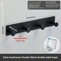 Screwless punch-free wall hook with mushroom hooks for shower doors, white double-sided tape mounting
