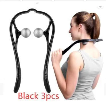 Plastic swan-shaped neck massager hand roller with adjustable stand in blue colour showing 3D floating-point massage design