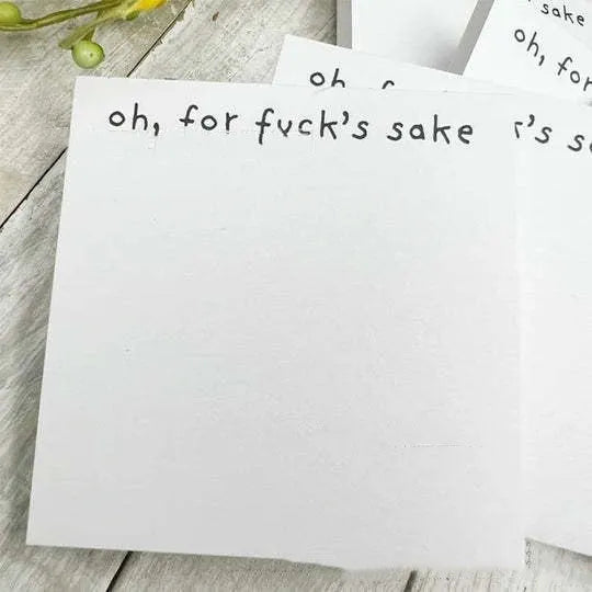 Set of funny sticky notes with humorous printed phrases, 7.5cm square, 50 pages per book