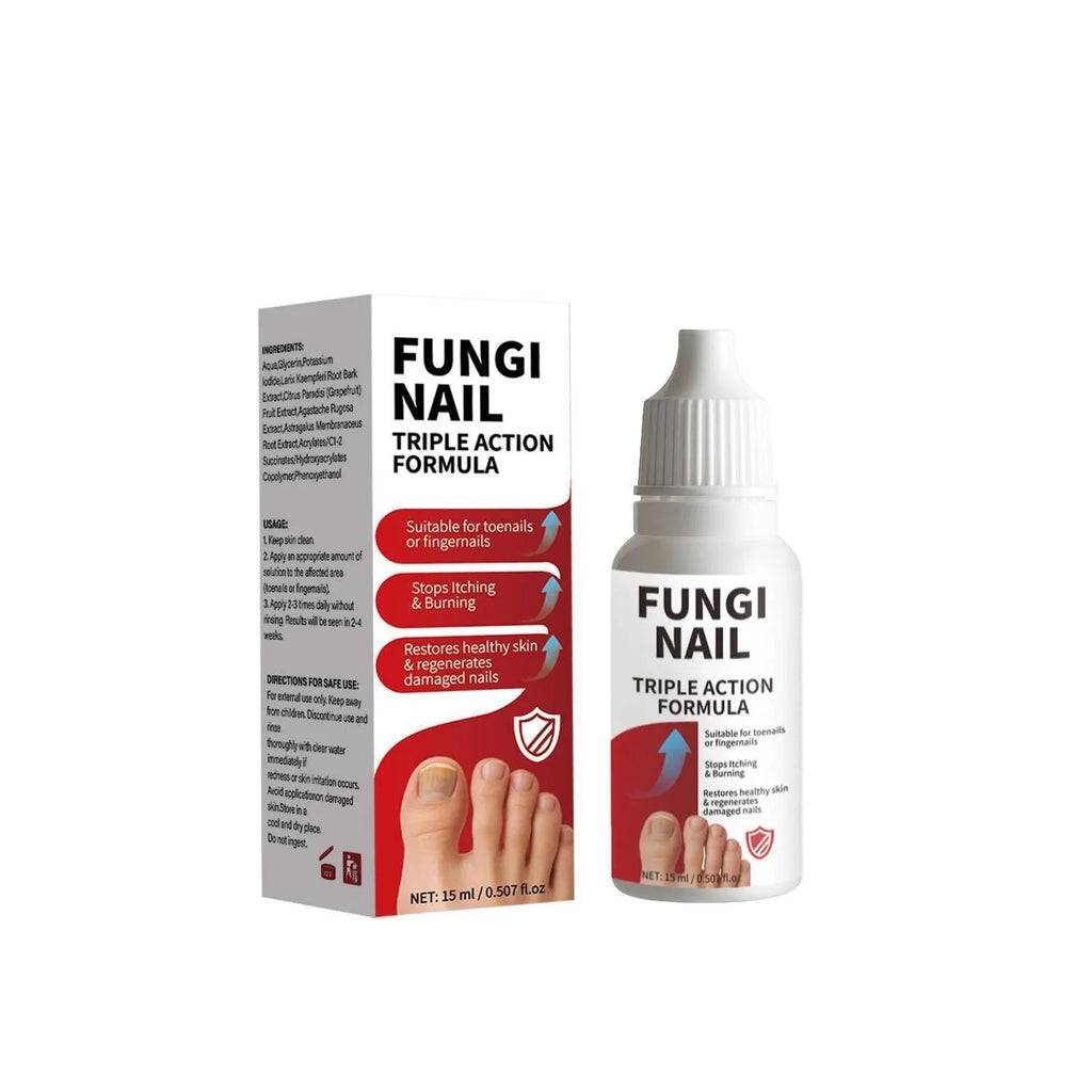 15ml bottle of anti-fungal nail repair solution with applicator brush for targeted treatment