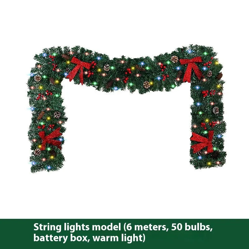 PVC rattan Christmas cane decoration with pine cone and bow design in European modern art style