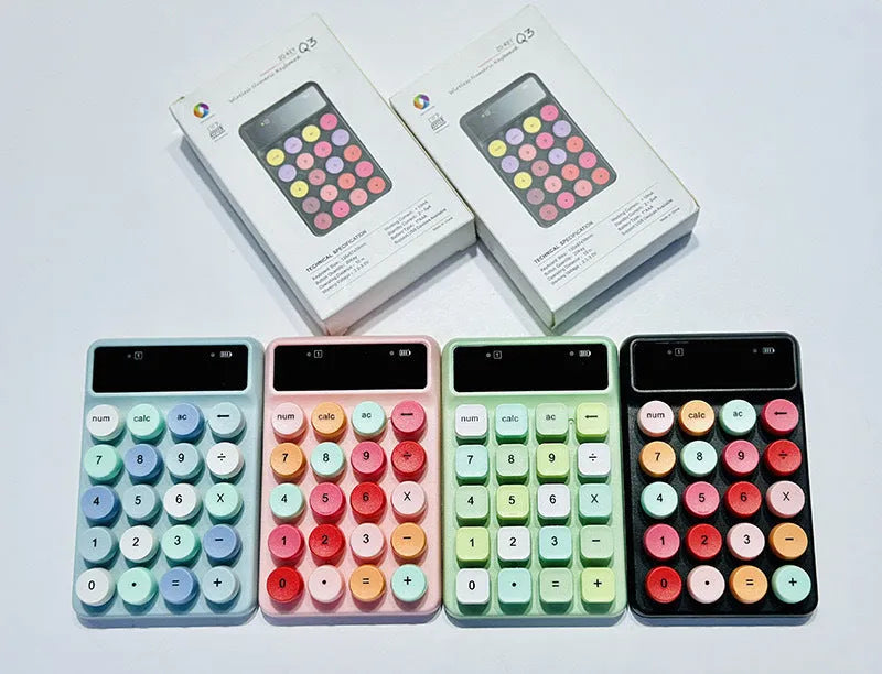 Mini portable wireless digital keyboard in macaron colours with ABS construction