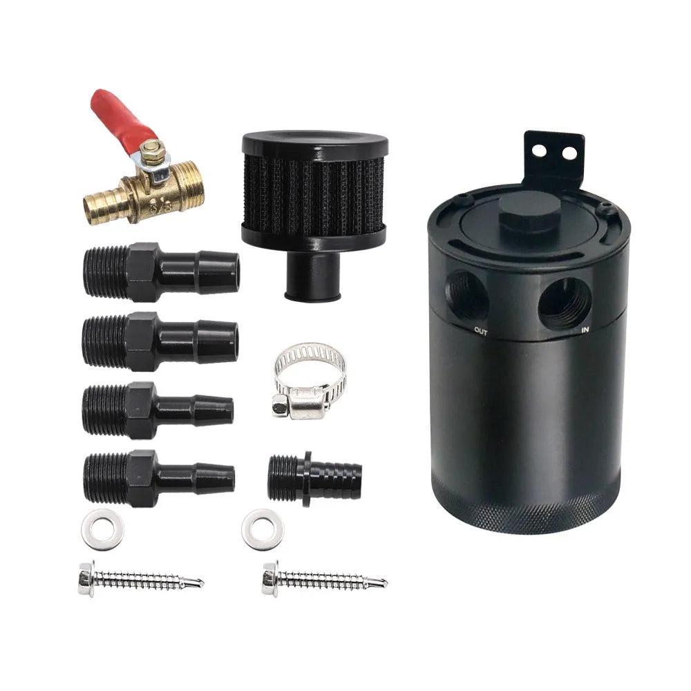 Aluminium automotive oil pot in black or silver with two-hole breathable design
