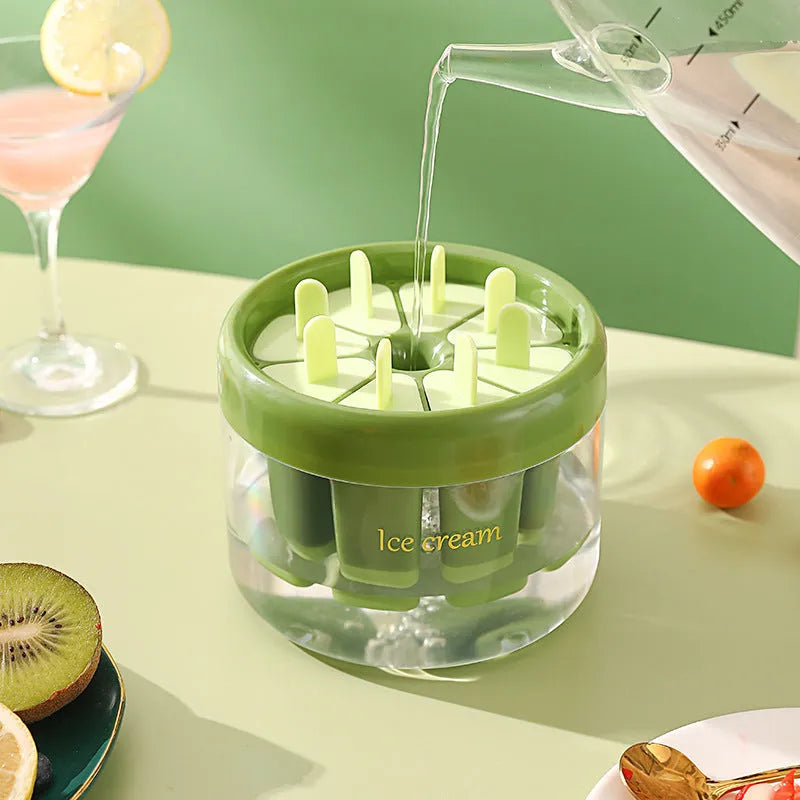 Make Popsicle ice cream mould square 13.2 cm PS+PP orange green home lolly maker