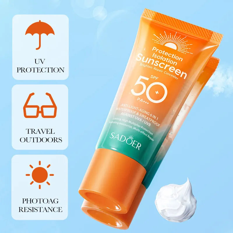 Double tube multi-effect sunscreen and makeup primer 50g special purpose cosmetic