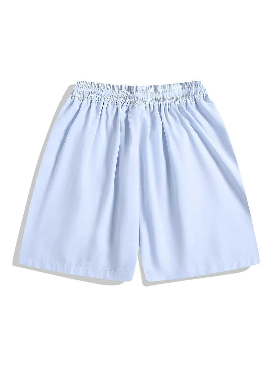 Men's black quick-drying sports shorts with elastic waistband and straight-leg cut for training