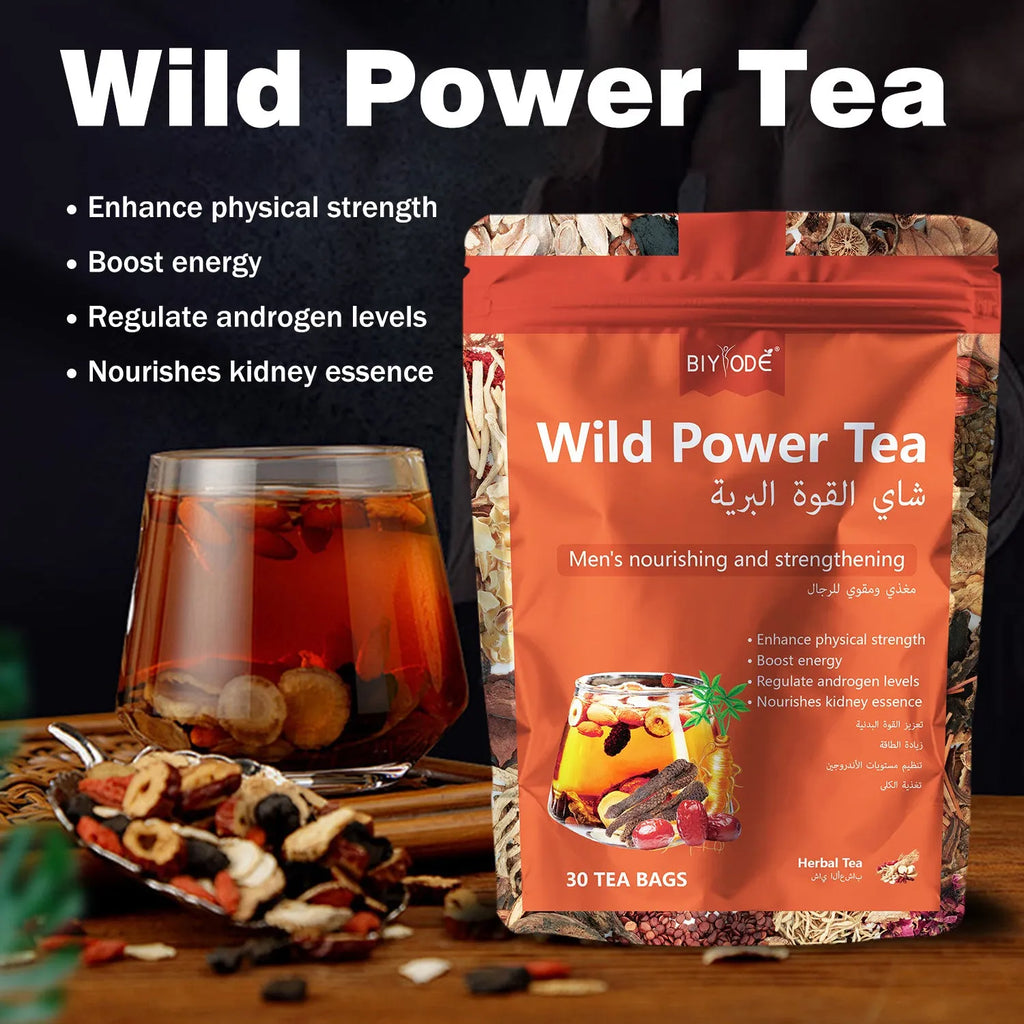 Wild Power Maca Tea Bag herbal supplement 30 bags bottle GMP certified private label
