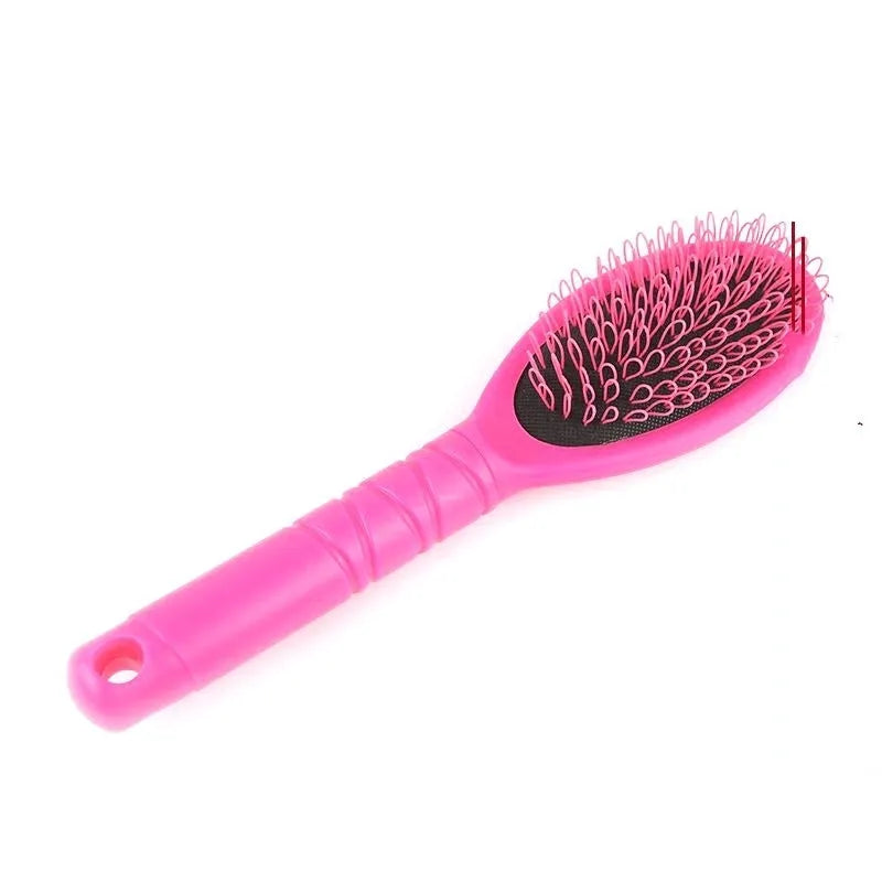Ring tooth hair extension comb with airbag design measuring 22cm by 6cm in black or pink ABS plastic