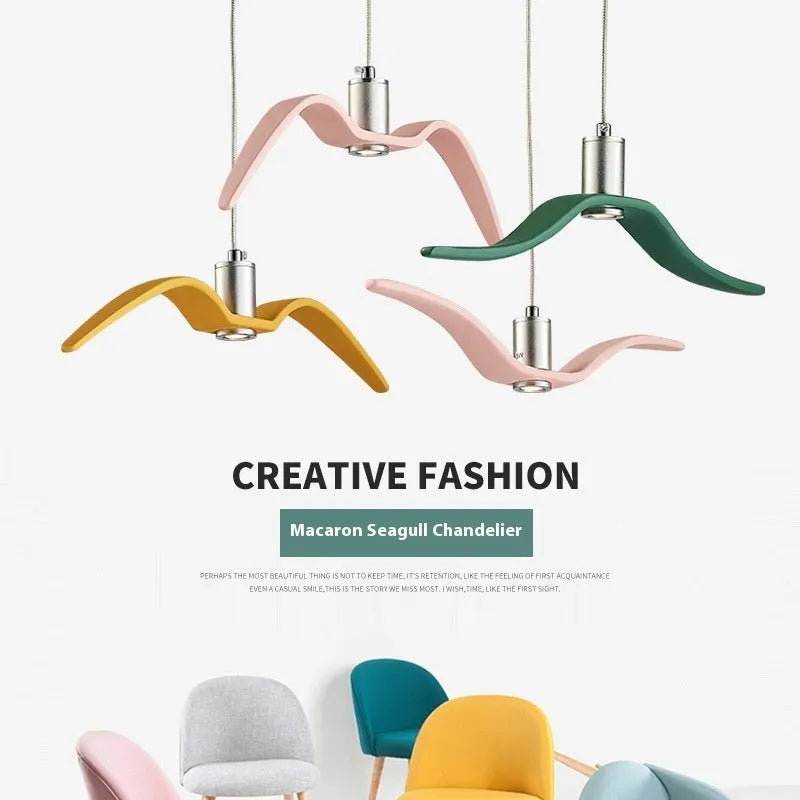 Nordic postmodern simple macaron design LED chandelier ceiling light in multiple colour options