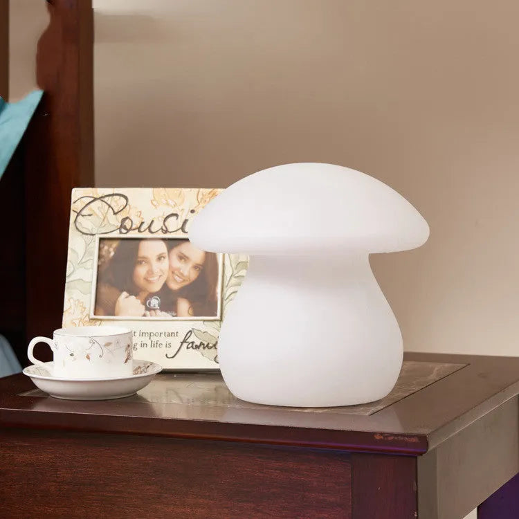 LED night light remote control rechargeable desk lamp waterproof mushroom shape plastic USB