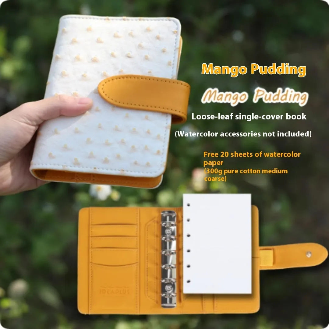 A7 loose-leaf watercolour book in five colour options with replaceable paper sheets