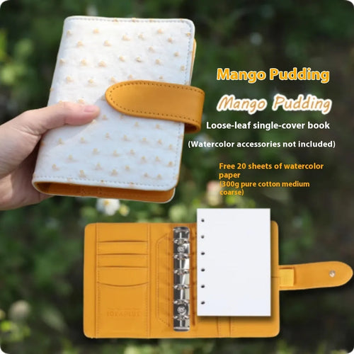 A7 loose-leaf watercolour book in five colour options with replaceable paper sheets