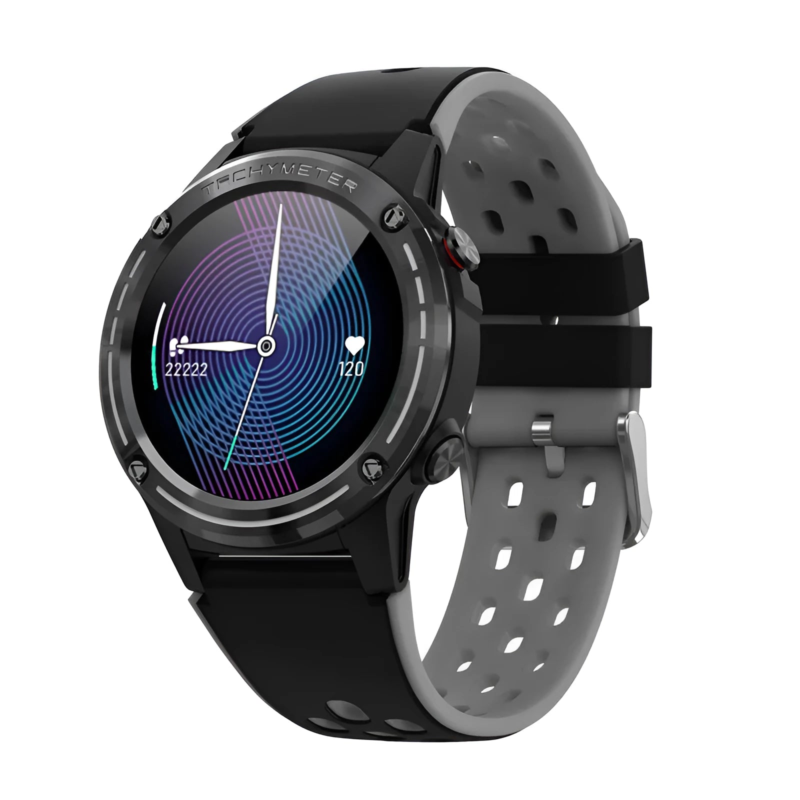 Outdoor sports smart watch with 1.3-inch screen and blue silicone wrist strap.