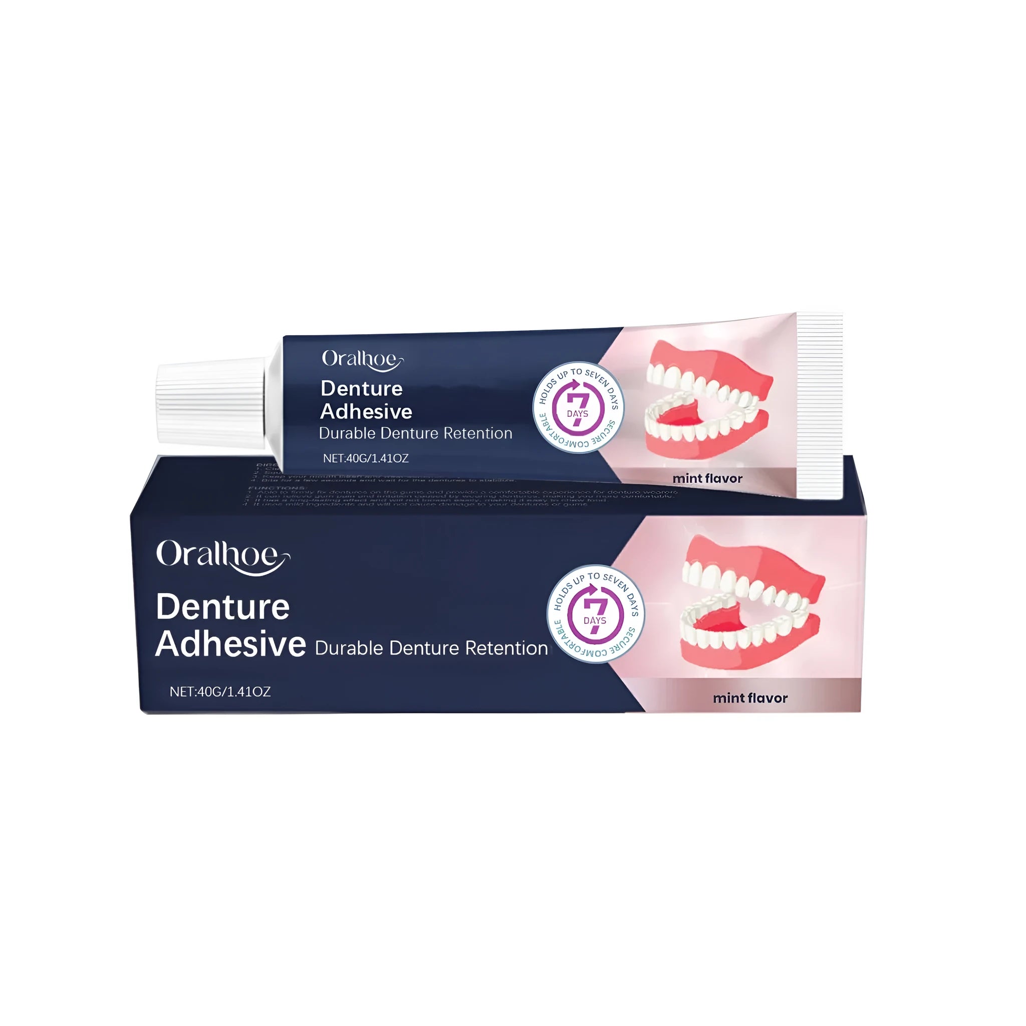 40g tube of denture fixing adhesive cream for false teeth hold.