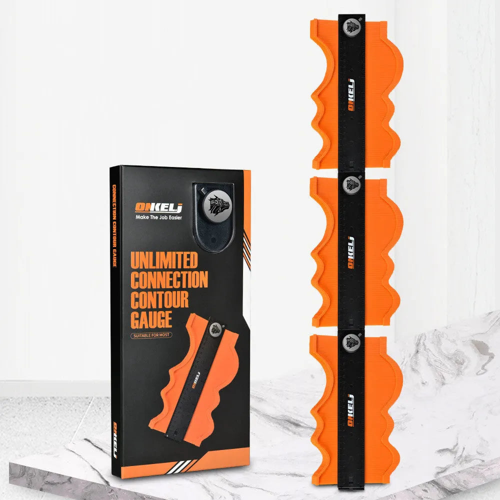 10-inch contour gauge with lock belt positioning for accurate shape measurement