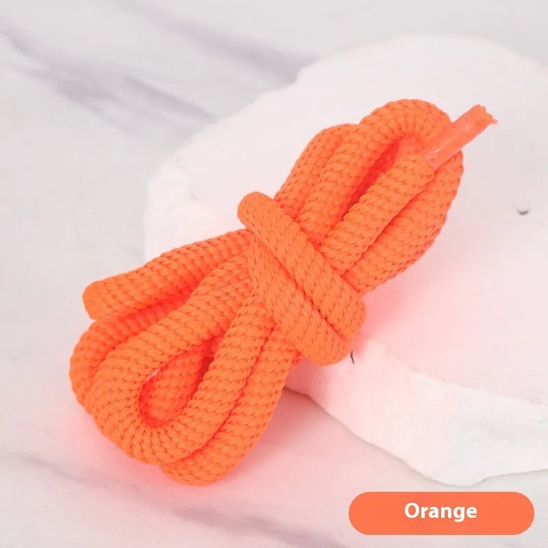 A selection of round braided shoelaces and hoodie cords in various colours, showing 1.0cm width