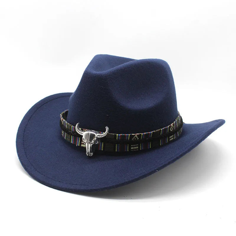 Western cowboy hat with bell crown in multiple colour options on a neutral background.