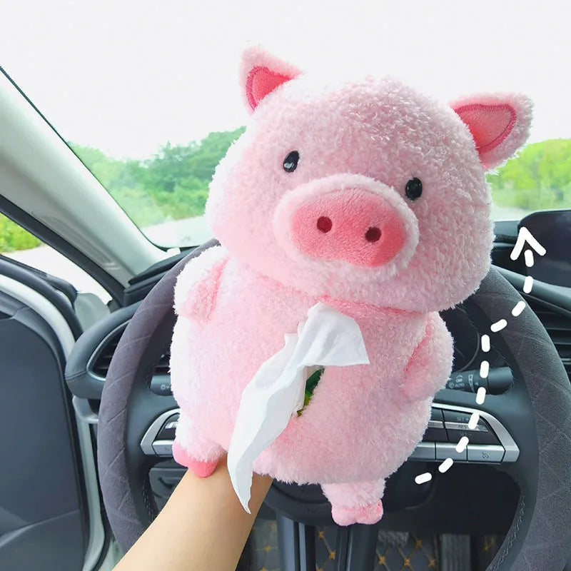Cartoon lamb plush car tissue box for automobile and household interior decoration