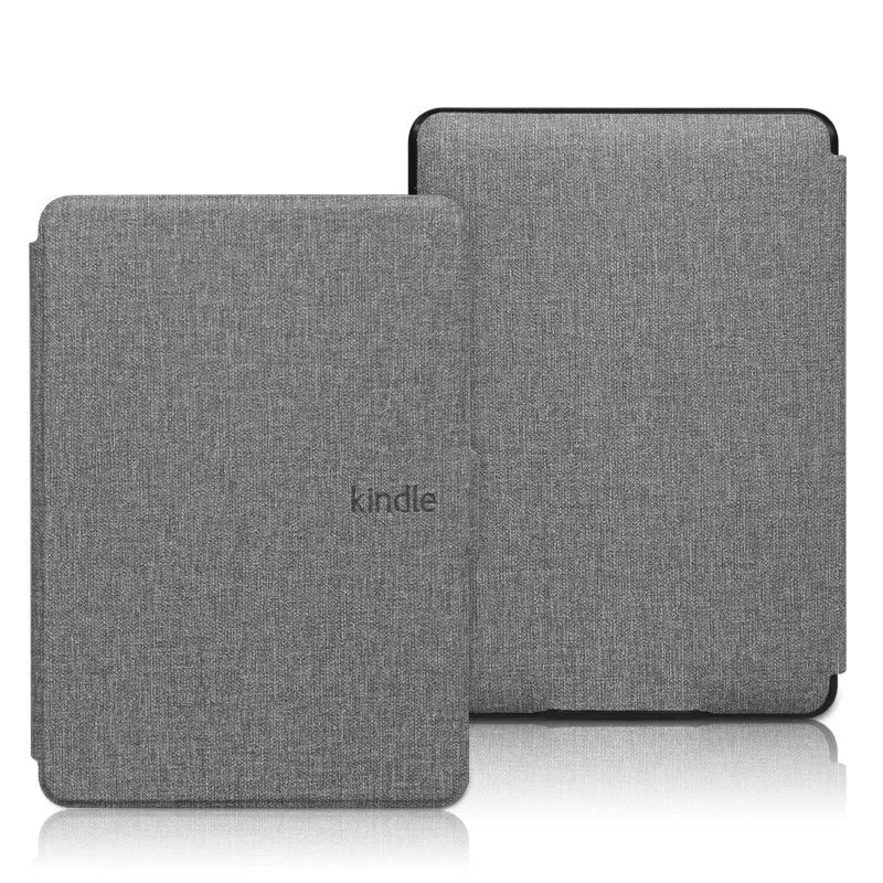 Youth version linen leather style protective hard shell case for Kindle Paperwhite with magnetic closure.