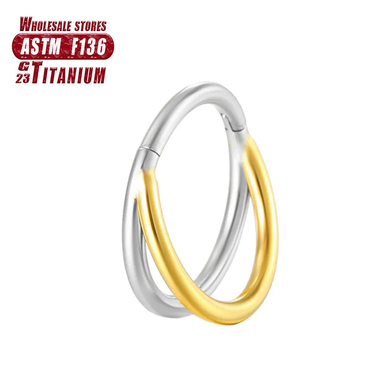 Titanium alloy nose ring body piercing jewellery with diamond treatment in multiple colour finishes