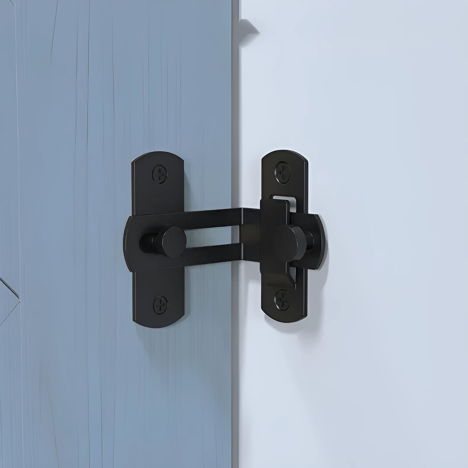 Warehouse hook lock with black carbon steel shackle for sliding doors and barn doors