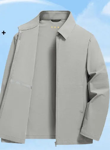 Summer lapel business jacket in ice silk fabric with sun protection in navy blue colour