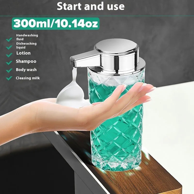 Automatic sensor soap dispenser with silver PET shell and Type-C charging port