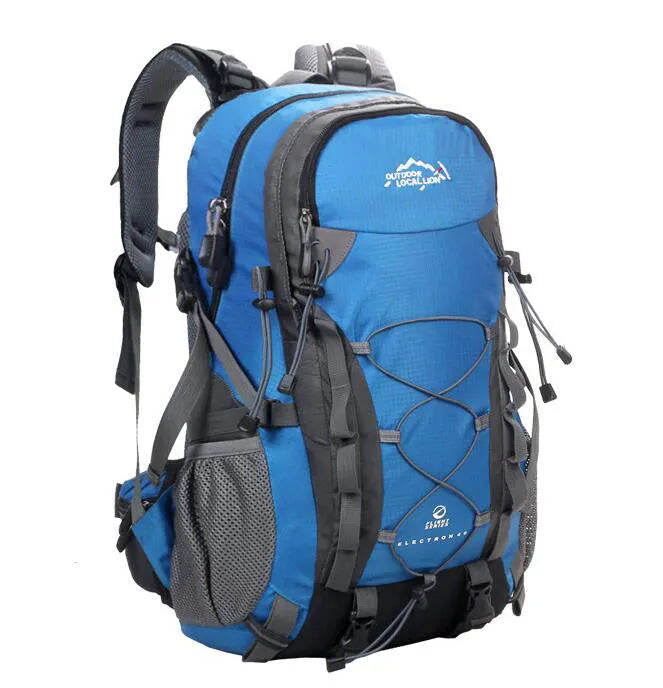 Green polyester leisure sports backpack with 32cm width 50cm height dimensions for outdoor activities