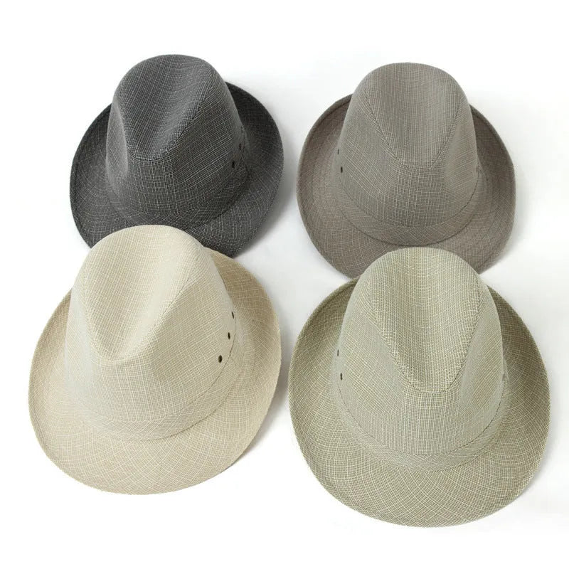Men's fedora hat in suit material or linen available in sizes 57cm to 60cm circumference