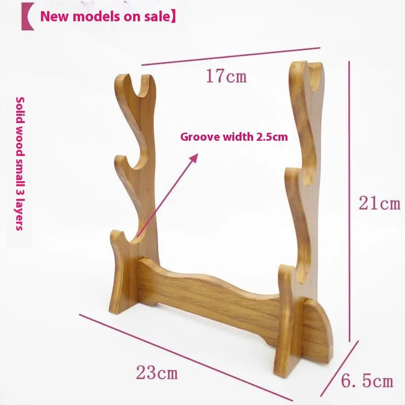 Simple wooden handmade multi layer bracket with Chinese style design displaying ornaments