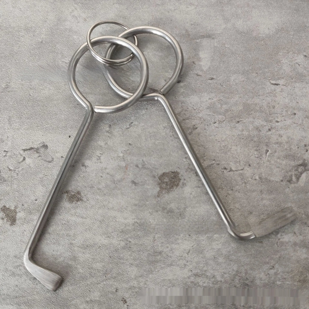 Two alloy steel wrench tools displayed as a portable set for household DIY repairs