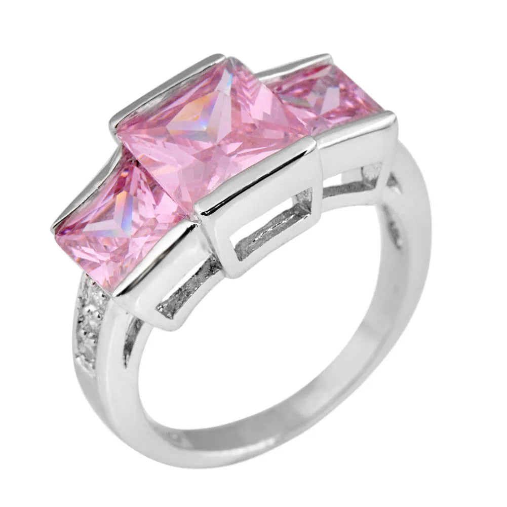 Copper electroplated geometric ring in multiple colours showing size range 6 to 10