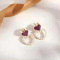 Geometric tassel clip-on earrings for women in brass with electro-stainless steel plating.
