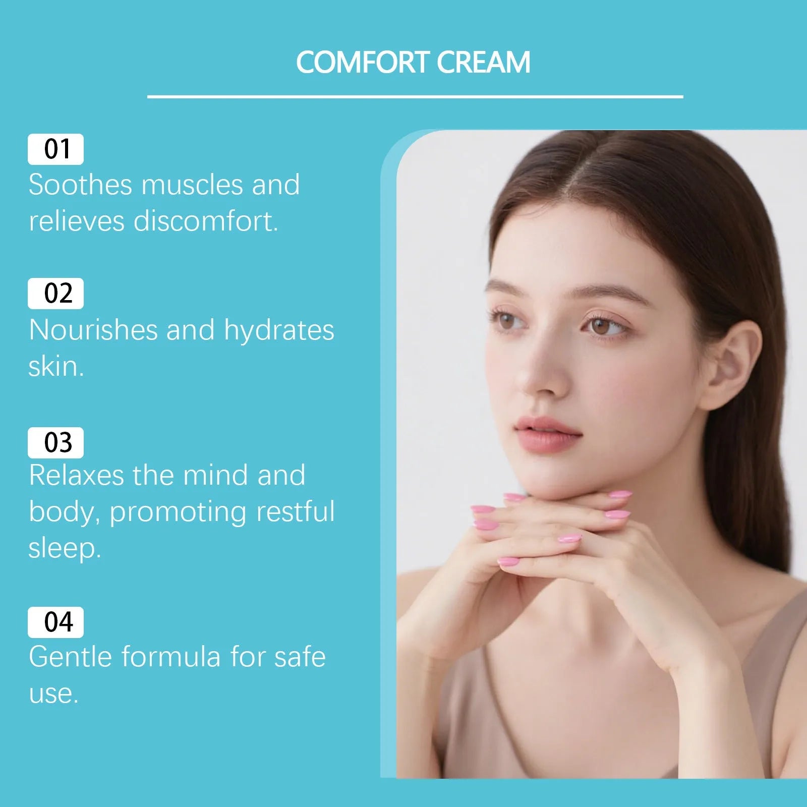 50g moisturising cream jar with Shanjinchehua and Pyridoxine for body skin care