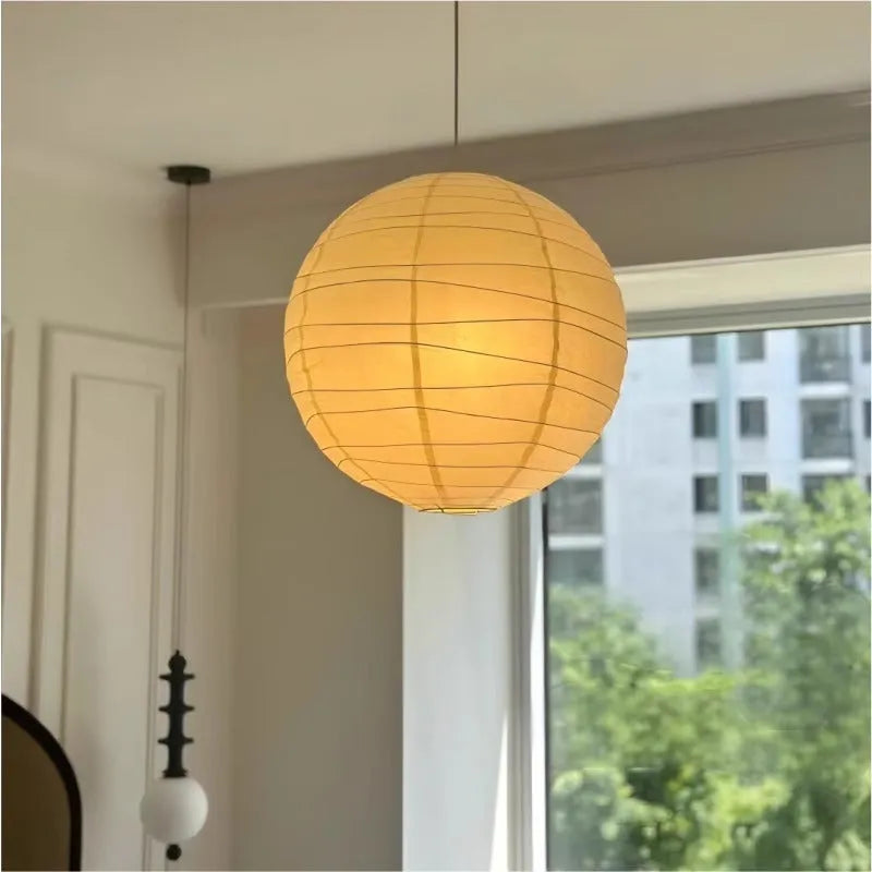 Japanese-style rice paper chandelier pendant light in 30cm and 45cm diameters