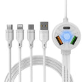 PDPVC mobile phone charging cable with multiple USB connectors including Type-C, Micro USB and Mini USB