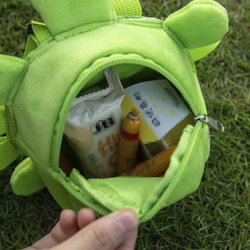 Cartoon turtle shape dog backpack harness vest in velvet with metal zipper closure
