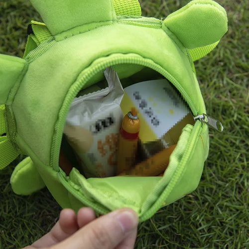 Cartoon turtle shape dog backpack harness vest in velvet with metal zipper closure