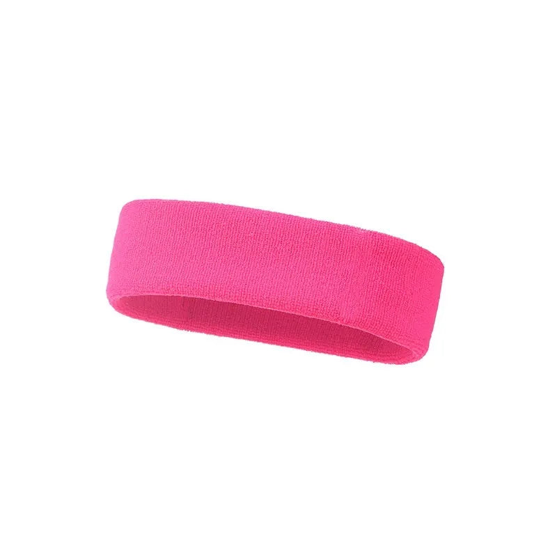 Solid color elastic sports sweat band made of polyester and spandex for running and gym
